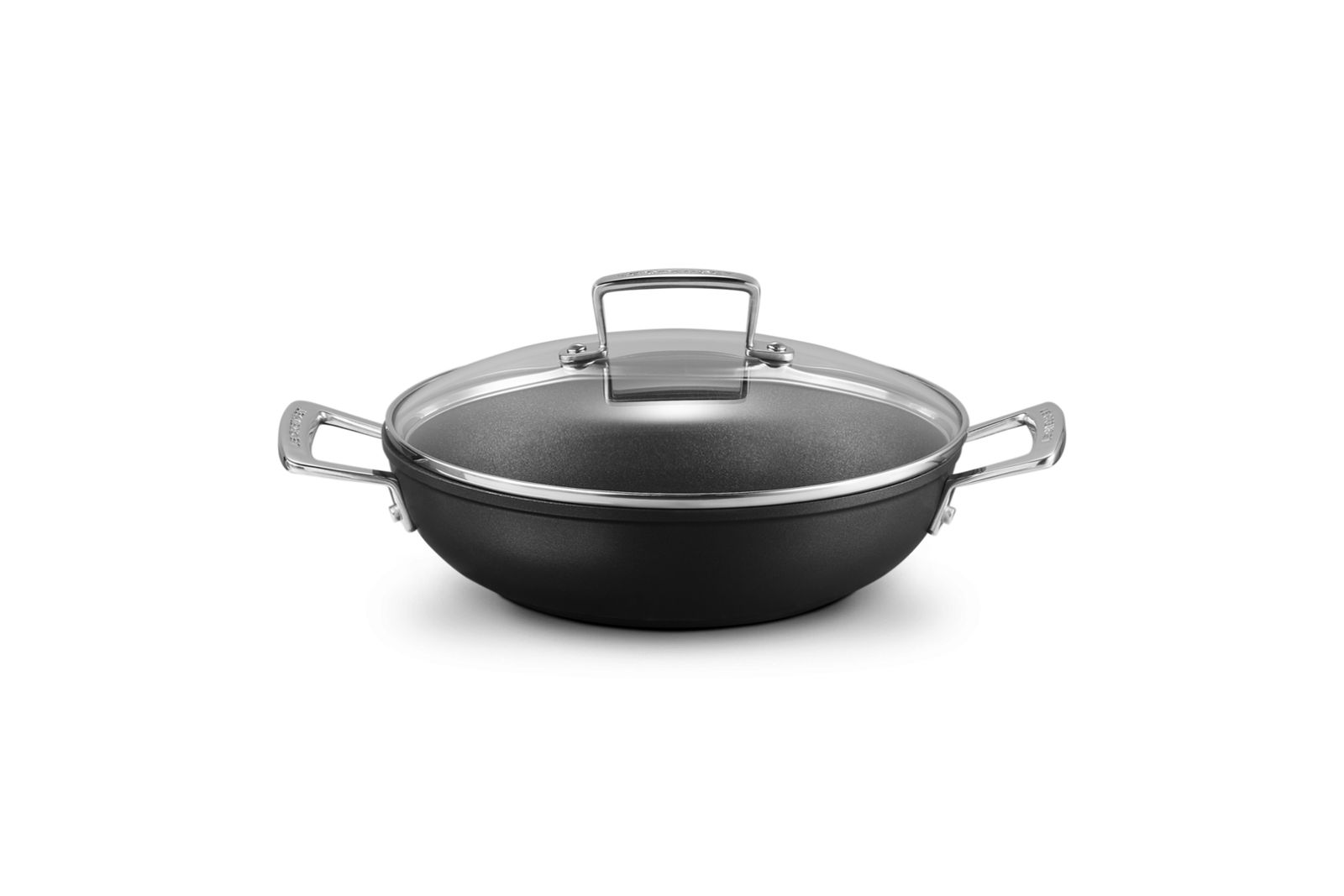 Anti-Aanbak Provençaalse Sauteerpan met 4x Sterkere Anti-Aanbaklaag en Glazen Deksel 24cm 2,3l Zwart