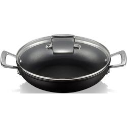 Provençaalse Sauteerpan met 4x Sterkere Anti-Aanbaklaag en Glazen Deksel 26cm 2,7l Zwart 