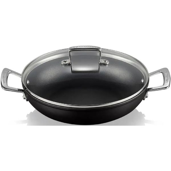 Le Creuset Provençaalse Sauteerpan met 4x Sterkere Anti-Aanbaklaag en Glazen Deksel 26cm 2,7l Zwart