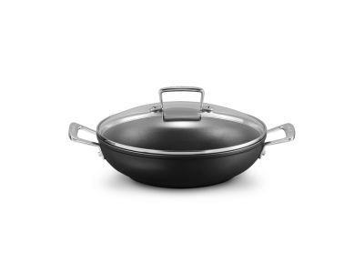 Anti-Aanbak Provençaalse Sauteerpan met 4x Sterkere Anti-Aanbaklaag en Glazen Deksel 26cm 2,7l Zwart