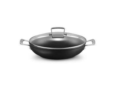 Anti-Aanbak Provençaalse Sauteerpan met 4x Sterkere Anti-Aanbaklaag en Glazen Deksel 28cm 3,2l Zwart