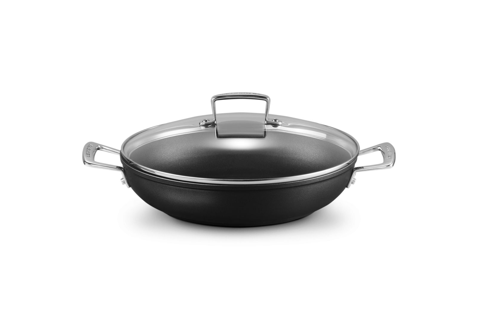 Anti-Aanbak Provençaalse Sauteerpan met 4x Sterkere Anti-Aanbaklaag en Glazen Deksel 28cm 3,2l Zwart