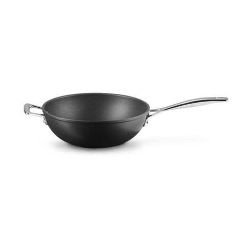 Poêle Wok Anti-Adhérente Les Forgées avec Poignée d'Assistance 26cm 3,4l Noir  Le Creuset