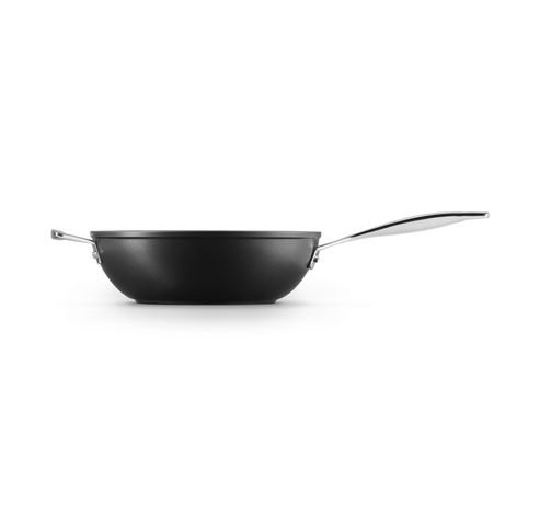 Poêle Wok Anti-Adhérente Les Forgées avec Poignée d'Assistance 26cm 3,4l Noir  Le Creuset