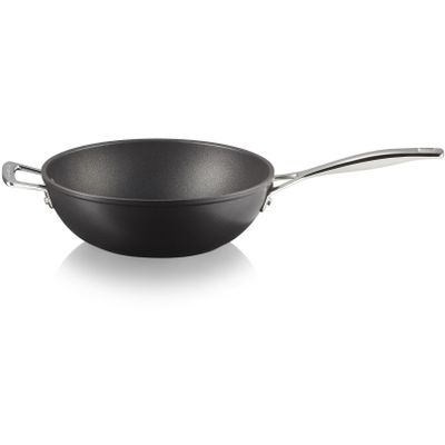 Wokpan met 4x Sterkere Anti-Aanbaklaag en Extra Handvat 26cm 3,4l Zwart  Le Creuset