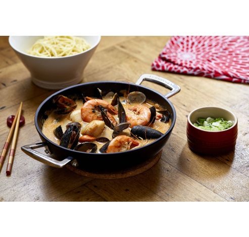 Wok Anti-Adhérent Les Forgées 32cm 6l Noir  Le Creuset