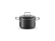 Anti-Aanbak Kookpan met 4x Sterkere Anti-Aanbaklaag en Glazen Deksel 18cm 2,8l Zwart