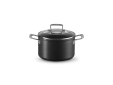 Anti-Aanbak Kookpan met 4x Sterkere Anti-Aanbaklaag en Glazen Deksel 20cm 3,8L Zwart