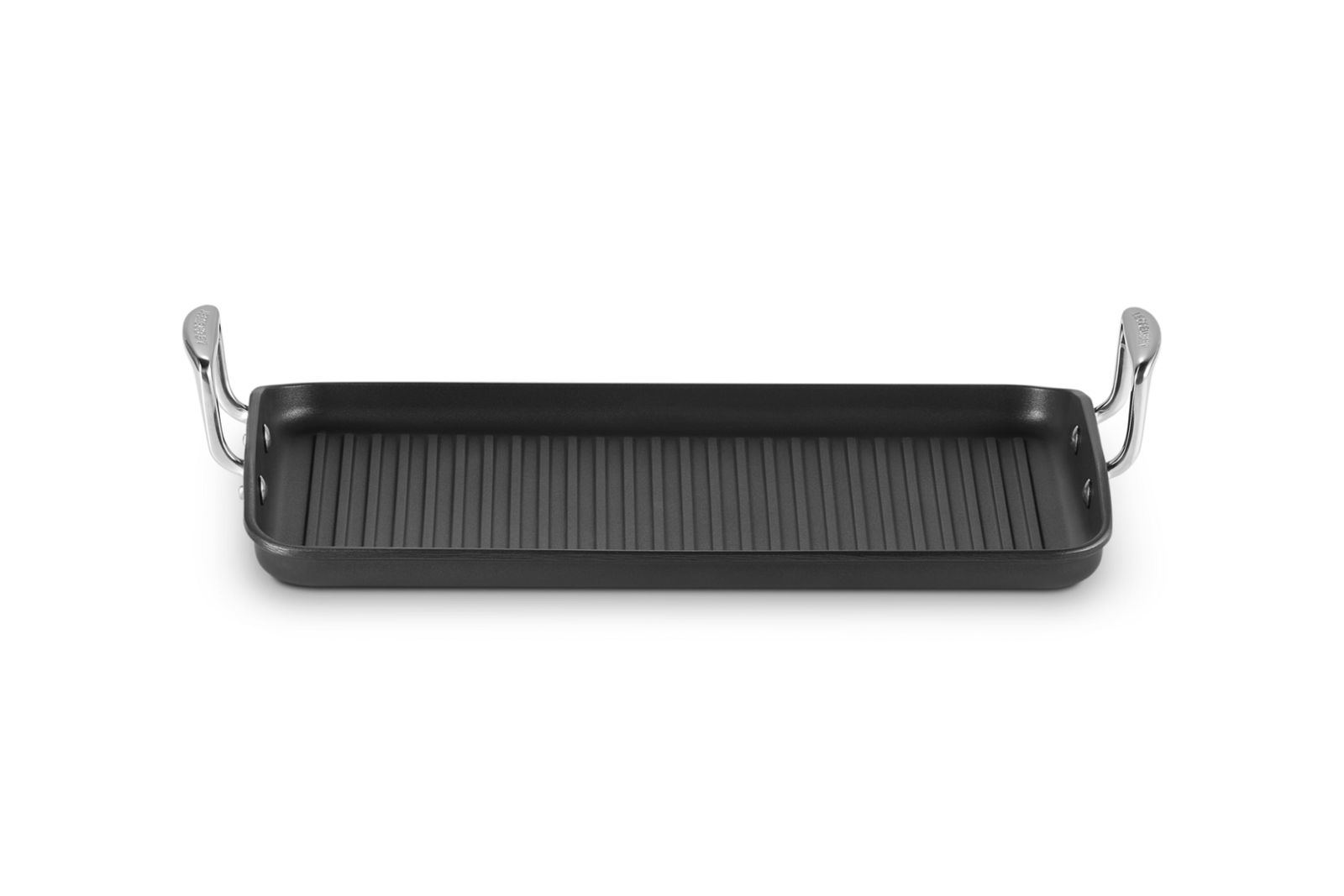 Rechthoekige XL Grillplaat met 4x Sterkere Anti-Aanbaklaag 35cm zwart