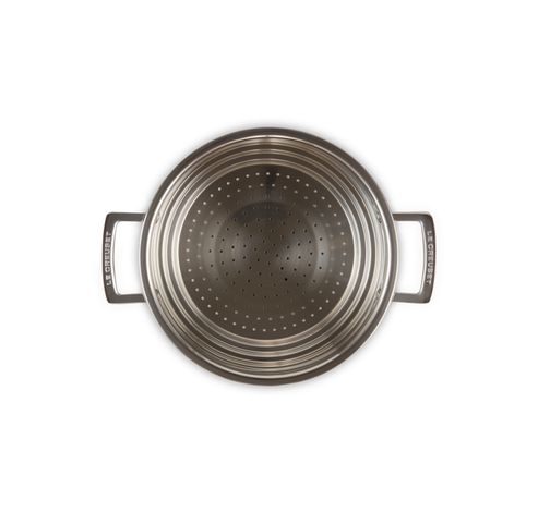 Grand cuit-vapeur adaptable Inox Classique avec couvercle en verre 24cm  Le Creuset