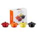 Mini Stoofpannen Set van 4 Fire & Flame in Aardewerk 10cm 0,25l 