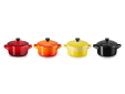 Set de 4 mini-cocottes Feu et Flamme en céramique 10cm 0,25l