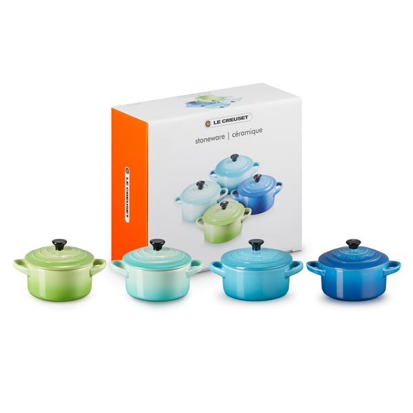 Mini Stoofpannen Set van 4 Sea Breeze in Aardewerk 10cm 0,25l 