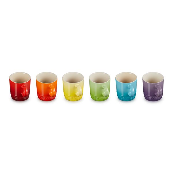 Le Creuset Espressotasjes Rainbow Set van 6 in Aardewerk 0,1l