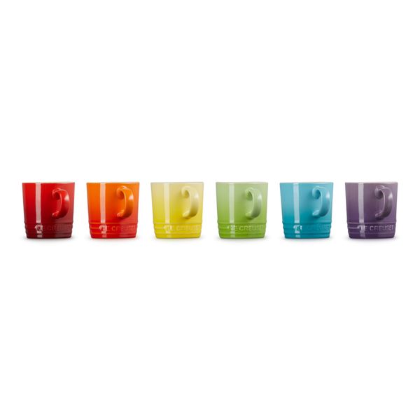 Le Creuset Espressotasjes Rainbow Set van 6 in Aardewerk 0,1l