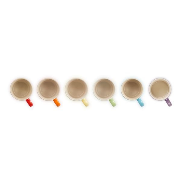 Le Creuset Espressotasjes Rainbow Set van 6 in Aardewerk 0,1l