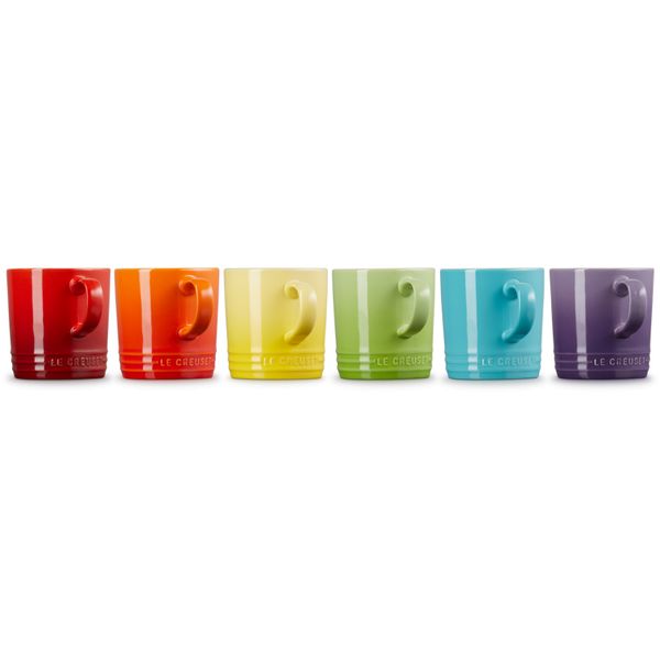 Le Creuset Theemokken Rainbow Set van 6 in Aardewerk 0,35l