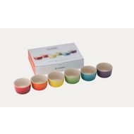 Mini-Ramekins Rainbow Set van 6 in Aardewerk 0,1l 