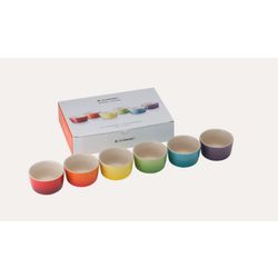 Le Creuset Set de 6 Mini Ramequins Arc-en-Ciel en Céramique 0,1l 