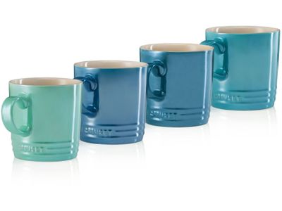 Theemokken Metallic Set van 4 Blauw in Aardewerk 0,35l