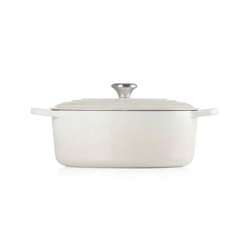 Cocotte ovale en fonte 6,3l 31cm Meringue  Le Creuset