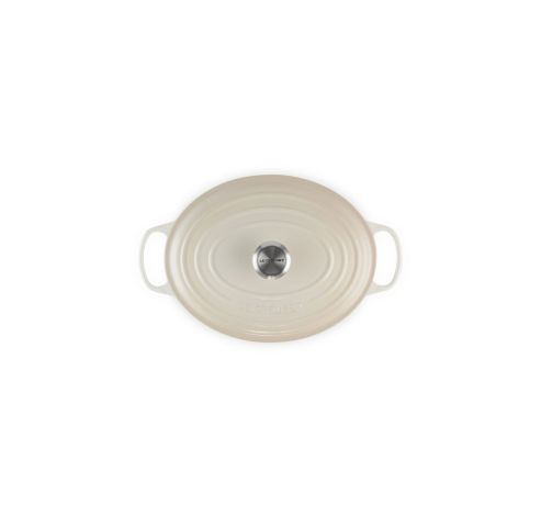 Cocotte ovale en fonte 6,3l 31cm Meringue  Le Creuset