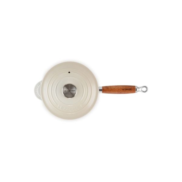 Steelpan in Geëmailleerd Gietijzer met Houten Handvat 18cm 1,8l Meringue 