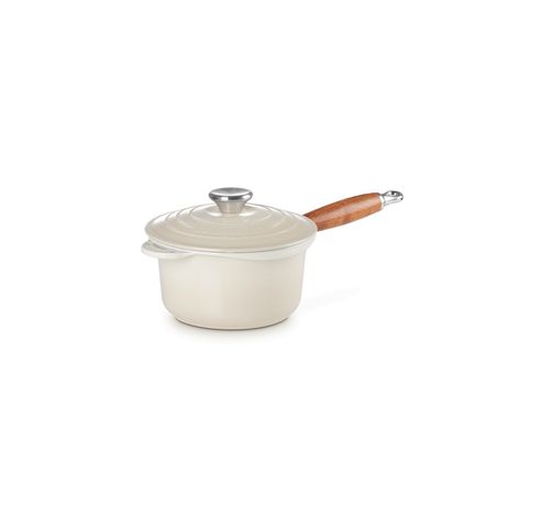 Casserole en fonte émaillée avec manche en bois 1,8l 18cm Meringue  Le Creuset