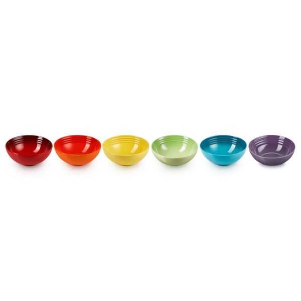 Ontbijtkommetjes Rainbow Set van 6 in Aardewerk 16cm 0,65L 