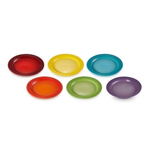 Set de 6 assiettes à desserts Arc-en-ciel 22cm  Le Creuset