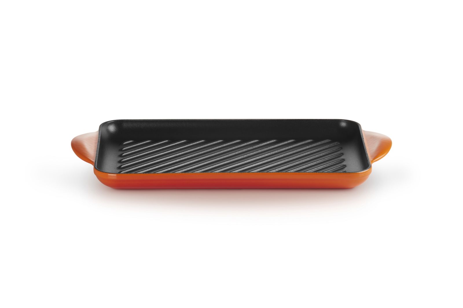 Grillplaat Rechthoekig in Geëmailleerd Gietijzer 32cm Oranjerood