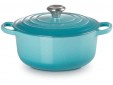 Gietijzeren Ronde cocotte 20cm 2,4l Caribbean Blue