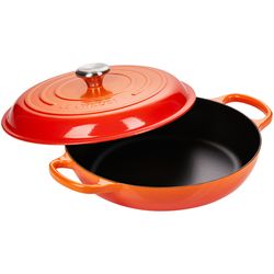 Le Creuset Campagnard in Geëmailleerd Gietijzer met Zwarte Binnenkant 30cm 3,5l Oranjerood 