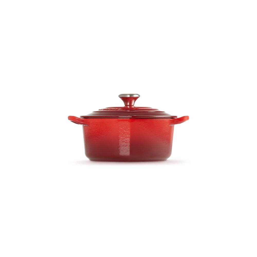 Le Creuset Kookpotten Braadpan Hart in Geëmailleerd Gietijzer met RVS Hartjesknop 20cm 1,9L Kersenrood