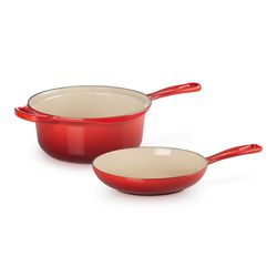 Le Creuset Casserole Deux en Un en Fonte Émaillée 22cm 2,3l Cerise 