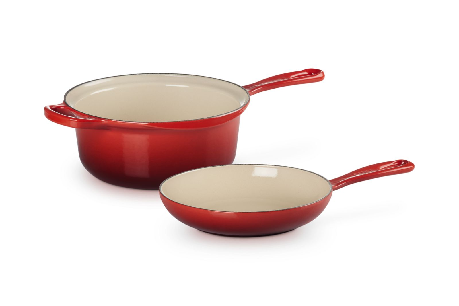 Steelpan 2-in-1 in Geëmailleerd Gietijzer 22cm 2,3l Kersenrood