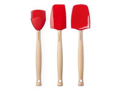 Silicone Set van 3 Premium Spatels Kersenrood