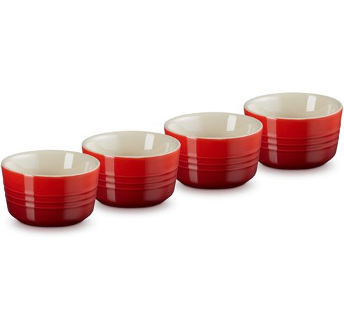 Set de 4 mini ramequins en céramique 8cm 0,1l Cerise  Le Creuset