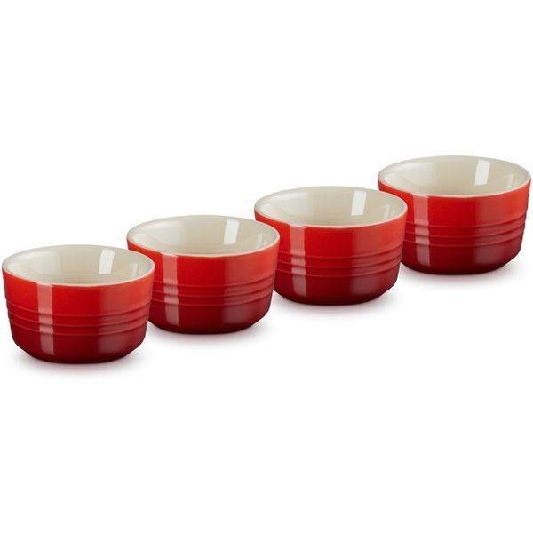 Ramekins Set van 4 in Aardewerk 8cm 0,1l Kersenrood 