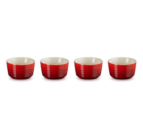 Set de 4 mini ramequins en céramique 8cm 0,1l Cerise  Le Creuset