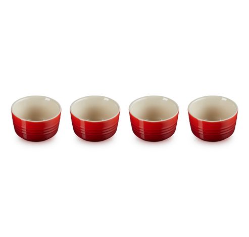 Set de 4 mini ramequins en céramique 8cm 0,1l Cerise  Le Creuset