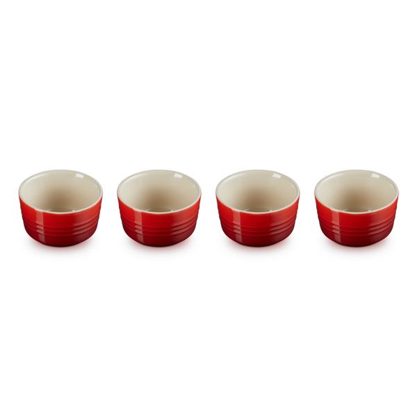 Ramekins Set van 4 in Aardewerk 8cm 0,1l Kersenrood 