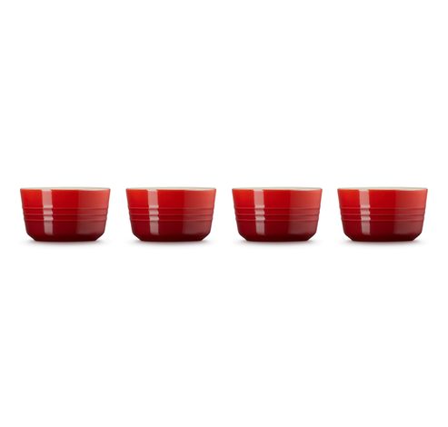 Set de 4 mini ramequins en céramique 8cm 0,1l Cerise  Le Creuset