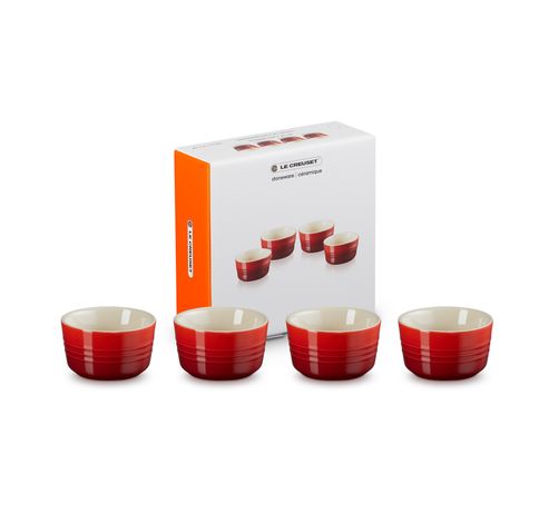 Set de 4 mini ramequins en céramique 8cm 0,1l Cerise  Le Creuset