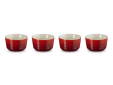 Ramekins Set van 4 in Aardewerk 8cm 0,1l Kersenrood