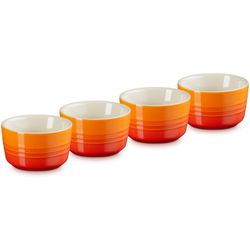 Le Creuset Set de 4 mini ramequins en céramique 8cm 0,1l Volcanique 