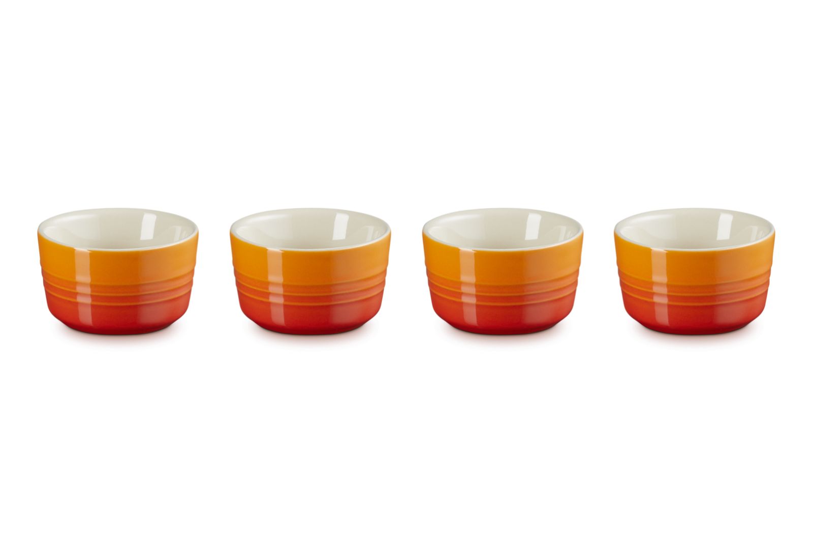 Ramekins Set van 4 in Aardewerk 8cm 0,1l Oranjerood