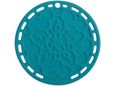 Silicone Onderzetter Bloemmotief 20cm Caribbean Blue