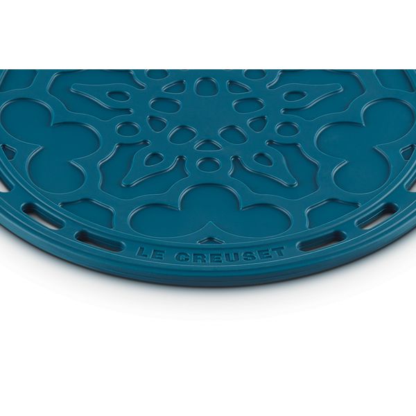 Onderzetter Bloemmotief Siliconen 20cm Deep Teal 