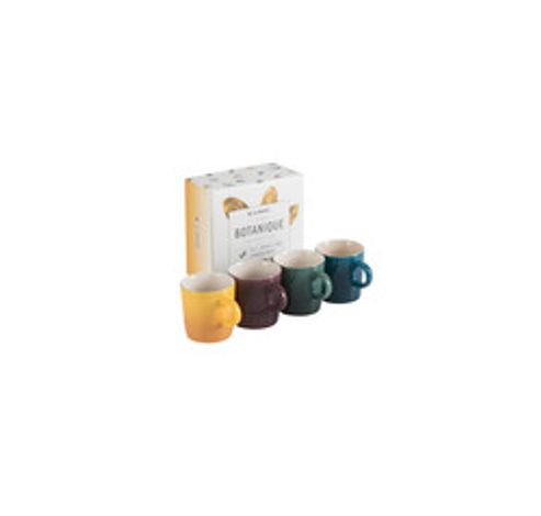 Aardewerken set van 4 Espressokopjes 100ml in Deep Teal, Artichout, Fig en Nectar  Le Creuset